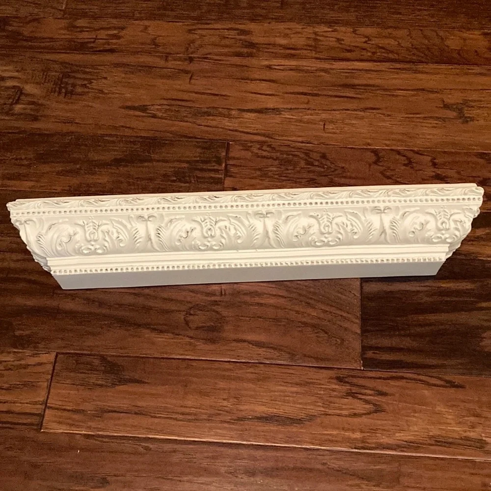 Decorative White Crown Molding Picture Ledge